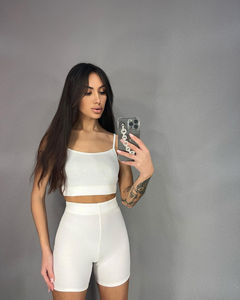 Sexy Sporty Two-Piece Set Women's Strappy Crop Top <b>Tight</b> Workout Shorts Yoga Matching Set - Product Image 3