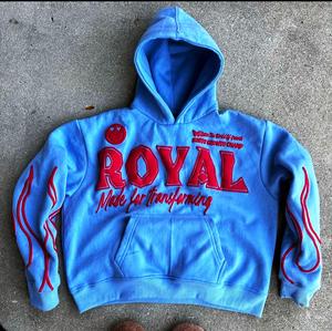 Logotipo personalizado Premium Algodón Polyblends 320 Gsm Peso pesado en blanco Dobladillo curvo Puff Estampado Fleece Athletic Fit Deportes Hombres Gimnasio Sudadera con capucha - Product Image 3