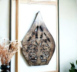 ไม้แกะสลักด้วยมือสำหรับตกแต่งแผงติดผนังลายดอกไม้ประดับผนังศิลปะใบไม้ตกแต่งสไตล์ของขวัญ - Product Image 4