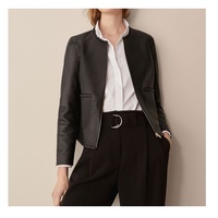 Blouson aviateur en cuir véritable pour femme, en peau de mouton véritable, tissé, écologique, doux, respirant, en laine, confortable, durable, coupe hiver