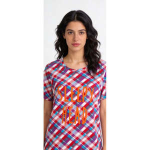 Woven Cotton Women's Nightshirt 100% <b>Soft</b> & Comfortable Elastic Waist Half Sleeve ODM Supply - Product Image 5