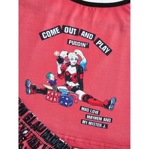 Wholesale Sport Wear Hot Selling Women's Tank Top and Shorts Pajama Set With Digital Hearts and Eyes Print - Product Image 6