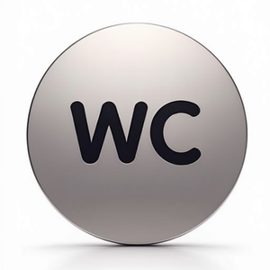 Durable 83mm Brushed Stainless Steel Silver Metallic Pictogram Door Sign for WC <b>Bath</b> & Toilet Supplies - Product Image 2