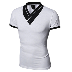 Camiseta Casual de Manga Corta con Cuello en V para Hombre, 100% Algodón, de Alta Calidad a Precio Económico - Product Image 3