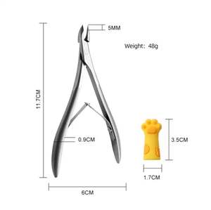 Outils professionnels d'art des ongles personnalisés 5mm pinces à cuticules incurvées tondeuses pour manucure bébé utilisation des doigts en acier inoxydable - Product Image 6