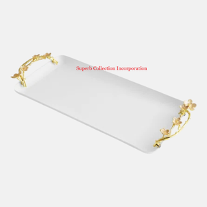 ถาดเงินทรงสี่เหลี่ยมผืนผ้าทันสมัยพร้อมแผ่นทองคำเปลวดีไซน์ใหม่สำหรับโรงแรมร้านอาหารอาหารของว่างและจาน - Product Image 3