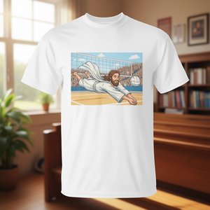 Camiseta de voleibol cristiana para mujer con la imagen de Jesucristo, un testimonio de fe e inspiración - Product Image 3