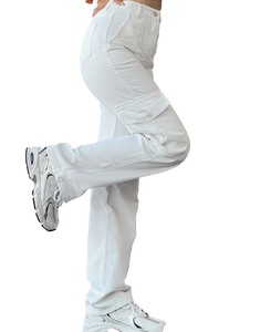 Pantalon cargo élégant et décontracté pour femmes pantalon de jogging d'extérieur pantalon de survêtement patchwork avec poches - Product Image 2