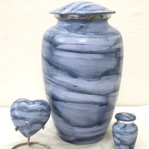 โกศใส่เถ้ากระดูกเนื้อหินอ่อนพร้อมถุงกำมะหยี่อลูมิเนียมสำหรับผู้ใหญ่ - Product Image 1