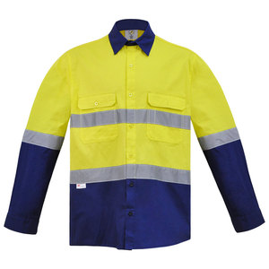 Chaqueta de seguridad de construcción de alta visibilidad personalizable, ropa de trabajo reflectante transpirable de manga larga, algodón poliéster a prueba de agua - Product Image 4