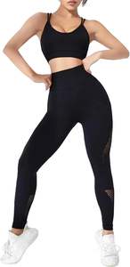 Leggings taille haute, soutien-gorge de sport, ensemble de yoga uni sans couture pour femmes, logo personnalisé OEM ODM, vente chaude, ensemble de sport respirant en 2 pièces - Product Image 3