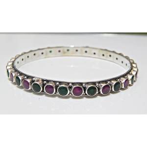 Brazalete de Plata de Ley 925 Hecho a Mano con Piedras Preciosas Clásicas, Talla de Rubí 2-5, Regalo Perfecto para Brazaletes de Cristal - Product Image 4