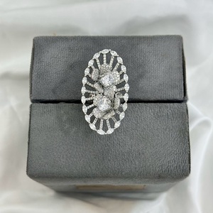 Trendy Silver Finish Best Quality Adjustable <b>CZ</b> Pearls Look <b>Ring</b> For Function And Party Wedding Wear Collection For Girls - Product Image 1