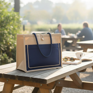Promotional Jute Tote <b>Bag</b> Adjustable Shoulder Strap Custom Logo Print | Eco-Friendly <b>Reusable</b> <b>Shopping</b> <b>Bag</b> Featuring Canvas - Product Image 4