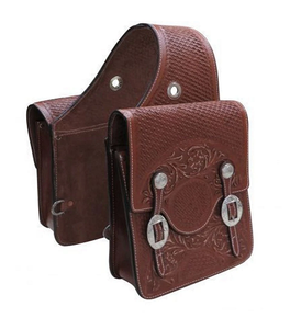 Bolsas de sillín de salto ecuestre de cuero genuino de alta calidad, ropa de equitación occidental mecanizada a mano para caballos - Product Image 2