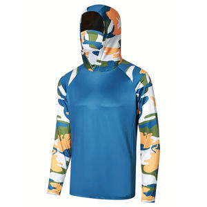 Sweats à capuche de pêche pour hommes confortables et respirants, manches courtes et longues, sweats à capuche décontractés pour hommes et hommes, sweats à capuche de pêche - Product Image 1