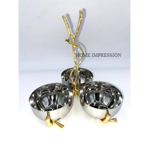 Platos para servir comida de restaurante con soporte de aluminio Forma redonda de calidad superior Tazón para servir comida decorativo para el hogar de la India - Product Image 4