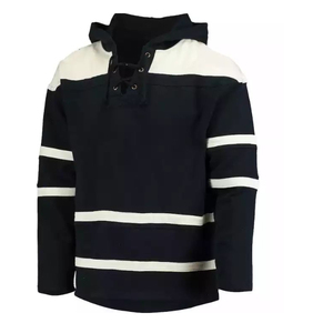 Sweat-shirt de hockey sur glace personnalisé en gros, de haute qualité, à rayures, en polyester épais - Product Image 6