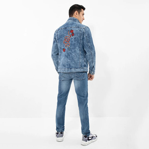แจ็กเก็ตยีนส์สำหรับผู้ชายเสื้อแจ็คเก็ตยีนส์สำหรับฤดูหนาวแนวสตรีทสำหรับผู้ชายเสื้อแจ็คเก็ตยีนส์สำหรับฤดูหนาวโลโก้แบบวินเทจ - Product Image 5