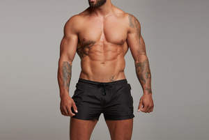 กางเกงขาสั้นผ้าฝ้ายแบบถักมีสายรัดเอวกระเป๋าหลากหลายแบบใหม่สำหรับผู้ชายใส่สบายในฤดูร้อน - Product Image 2