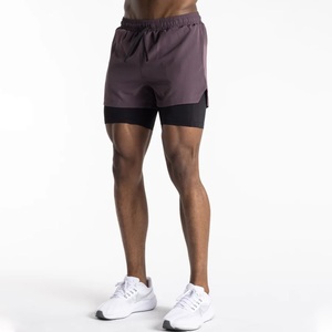 Short de sport 2-en-1 pour homme, coupe classique, avec poche pour téléphone, conception personnalisée, logo sur mesure, vente en gros, essentiels d'entraînement - Product Image 1