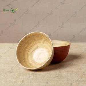 Bols à salade et de service en bambou naturel écologique, jetables, faits à la main, légers, non toxiques, design classique pour la maison et les fêtes - Product Image 3