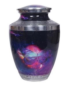 Urne funéraire en métal galaxie avec finition en papillon urne funéraire urne classique décorative d'intérieur pour cendres - Product Image 1
