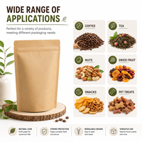 Sacs d'emballage alimentaire refermables en papier kraft écologique, biodégradables et recyclables, avec fermeture éclair, design personnalisé pour les entreprises