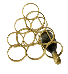 Estante de vino de Metal pulido dorado de diseño único para encimera de Casa soporte de botella de vino de hierro forjado para almacenamiento - Product Image 1