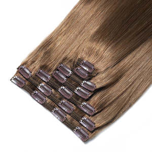 Clip in Hair Extensions 30 Inch Natural Wave Remy Hair 12A <b>Medium</b> <b>Brown</b> #6 - Product Image 1