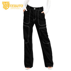 Pantalones cargo de cintura alta para mujer Vaqueros de cintura alta elegantes - Product Image 5