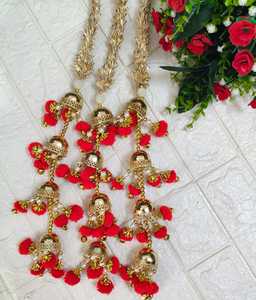 Royal Punjabi Paranda With Pompom Metal Dome Ghunghroo Braid Hair Accessory For Mehndi Jaggo Night Mayoon Ceremony Choti Jewelry - Product Image 1