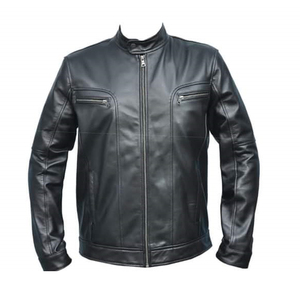 Chaqueta de Motocicleta de Piel de Oveja Genuina para Hombre, Transpirable, Talla Grande, Cierre de Cremallera, Resistente al Viento para Otoño - Product Image 1