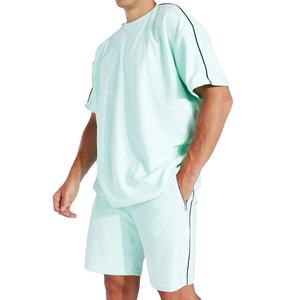 Nuevo Conjunto de Dos Piezas para Hombre, Estilo Verano, Camiseta de Manga Corta y Pantalones Cortos, Talla Grande, Secado Rápido, Transpirable, Poliéster/Algodón - Product Image 4