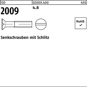 Countersunk <b>Screw</b> ISO 2009 M4 X 35 Grade 4.8 1000 Pieces - Product Image 1