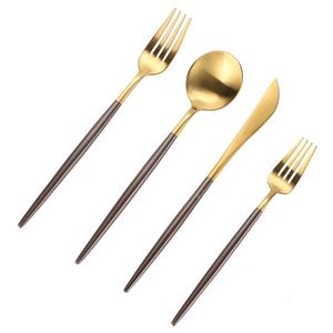 Ensemble de couverts personnalisés en acier inoxydable doré vaisselle de cuisine créative simple pour les cadeaux - Product Image 1