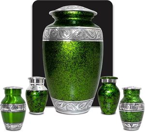 Handmade <b>Large</b> Adult Mosaic Aluminium Glass Cremation <b>Urn</b> Individual Tiles Hand Applied Unique Funerals Metal Funeral Supplies - Product Image 1