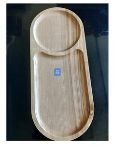 Plateau créatif en bois d'acacia Assiette rectangulaire en bois Ensemble d'assiettes rétro pour hôtel Western Food Plate Bowl - Product Image 2