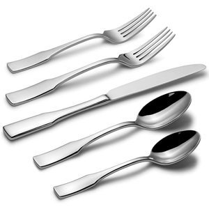 Luxury Hammered Designer Stainless Steel Silverware Set Of 5 For Hotel Silver Mirrored Finished Elegant Tableware for Dinning - Product Image 3
