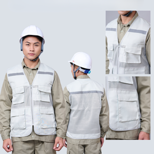 HighVisibility Reflective WorkwearSafetyVest 4 Bolsillos Poliéster MenUniformes Precio bajo FastShipping ConstructionGear - Product Image 6