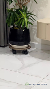 Soporte minimalista para plantas de madera de 16 pulgadas con ruedas, ecológico y duradero para hogares modernos, espacios comerciales, jardines - Product Image 4