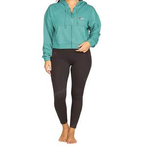 Sweat à capuche zippé personnalisé de haute qualité pour femmes couleur unie éponge française 100% coton Logo avant pour l'hiver fabriqué au Pakistan - Product Image 3