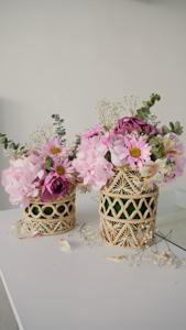 White Stylish <b>Basket</b> For Flower Display Pen Holder Decorative Organizer For Home Office And Bedroom Wholesale From India - Product Image 3