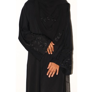 Magnifiquement Fleur Brodée Nida Abaya Traditionnelle Musulmane Modeste Porter Vente Chaude Polyester Jilbab Burka WS INTERNATIONAL - Product Image 4