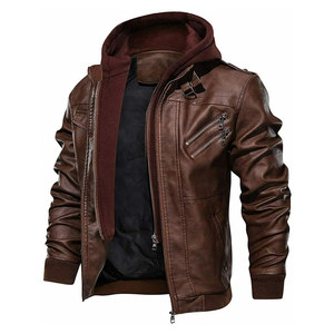 OEM Custom <b>Men's</b> Casual <b>Leather</b> <b>Jacket</b> Wool Coated Motorbike <b>Jacket</b> with Custom Embroidery <b>Men</b> and Women's Customizable Design - Product Image 1