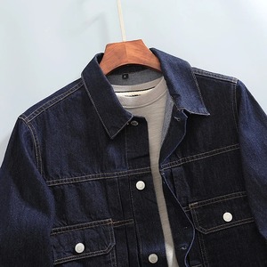 Chaqueta de mezclilla para hombre Cargo Brown Male Jean Coats Vintage Elatic en el precio más bajo Ropa de hombre Entrega rápida Suelto Cómodo Tamaño L G - Product Image 3