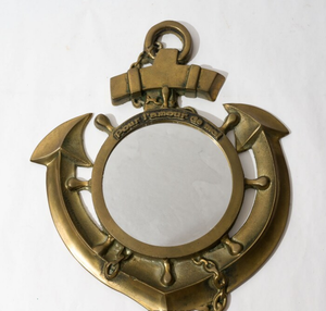 Pour l'amour de Moi Ancla Ojo de buey Espejo Venta caliente Latón antiguo Náutico Ojo de buey Náutico Decoración de pared marítima-Ventana - Product Image 1