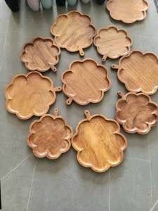 Cuisine écologique de haute qualité maison hôtel cantine plats en bois carré planche ronde personnalisé Natura assiette en bois - Product Image 4