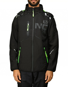 แจ็กเก็ตกันลมมีฮู้ดแบบปรับได้มีปกตั้งใหม่สำหรับผู้ชายแจ็คเก็ตที่กำลังมาแรงทนทานรุ่น - Product Image 6