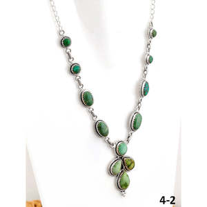 Collier en turquoise et argent sterling de style sud-ouest, émeraude de la vallée, bijou de collection culturelle - Product Image 3